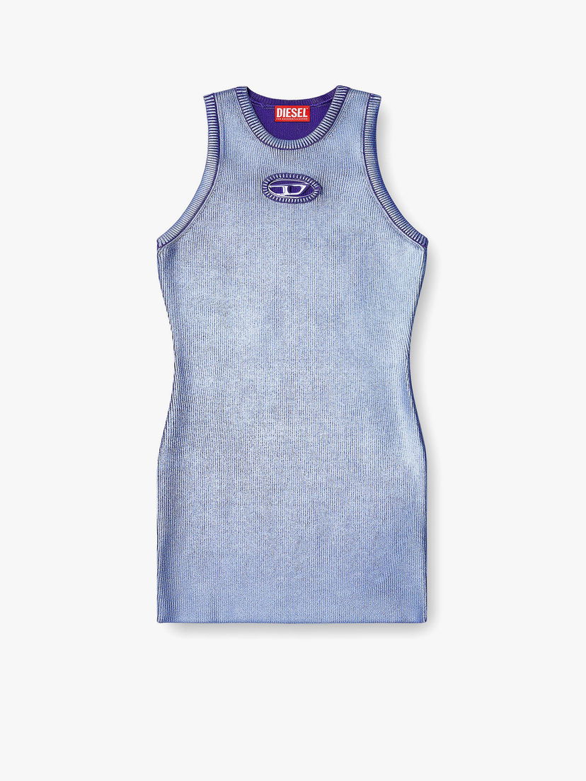 Šaty Diesel Diesel M-CADDIX Sleeveless Ribbed Mini Dress Modrá | A176940AKBS60P