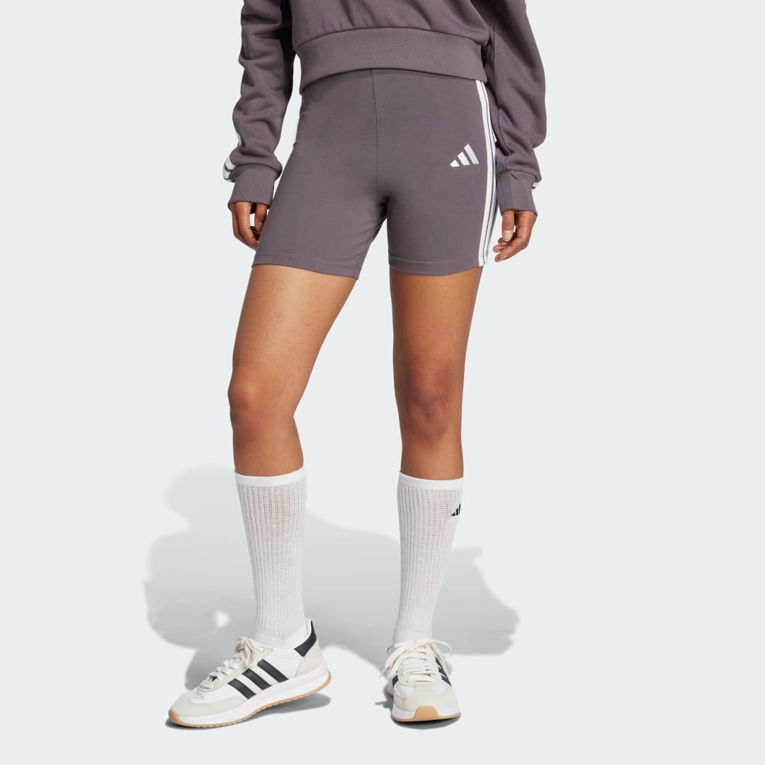 Šortky adidas Performance Essentials 3-Stripes High Waisted Biker Shorts Fialová | JD0915, 0