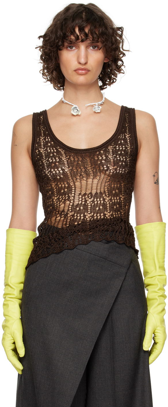 Tielko Acne Studios Laddered Tank Top Hnedá | A60419-, 0