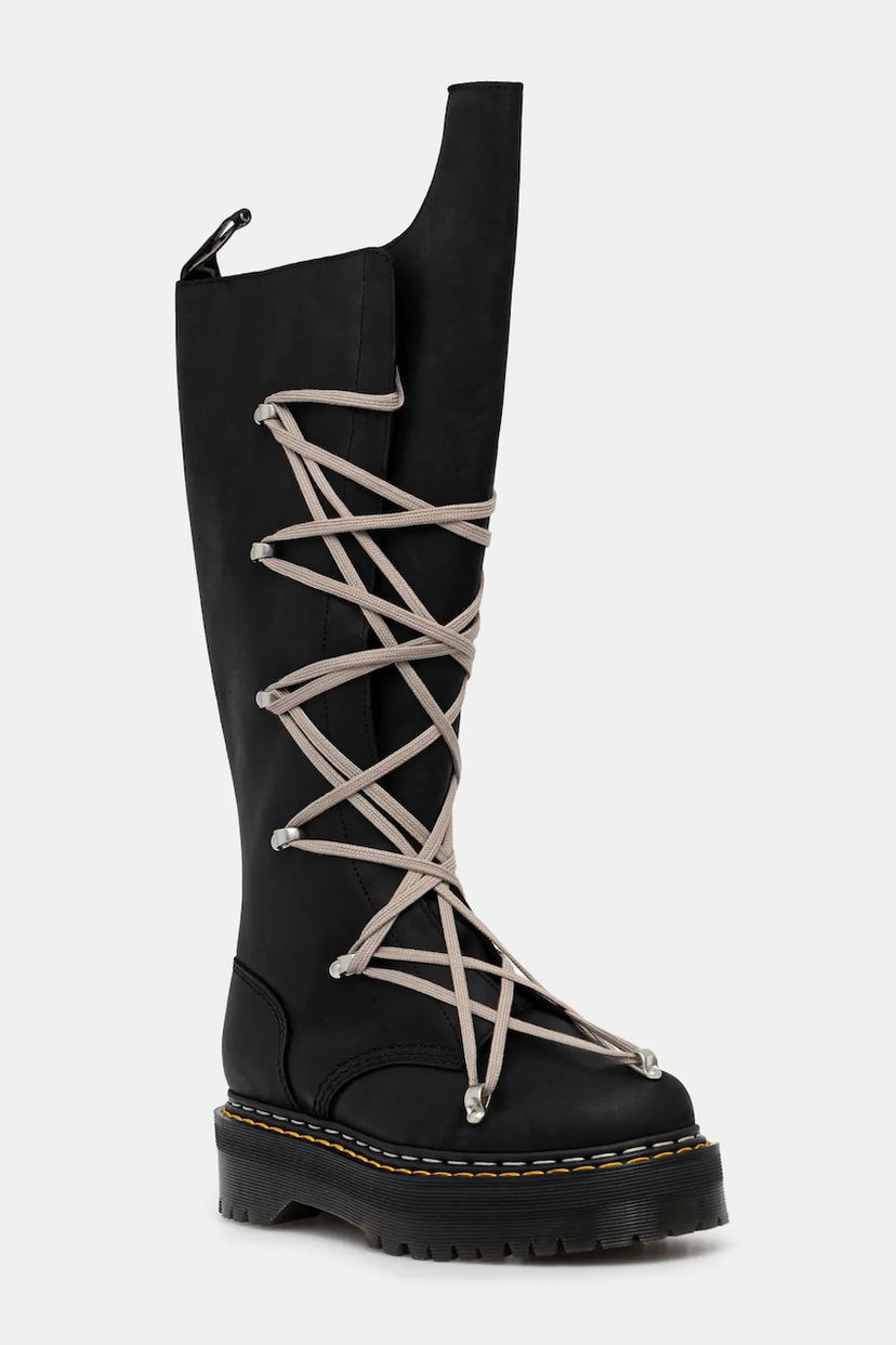 Tenisky a topánky Rick Owens Rick Owens DRKSHDW x Dr. Martens 1B60 Quad Sole Pentalace Boot Čierna | DM02E6811.0001