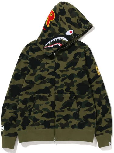 Mikina BAPE 1st Camo 2nd Shark Full Zip Hoodie Zelené | 1J70115006-GRN, 0