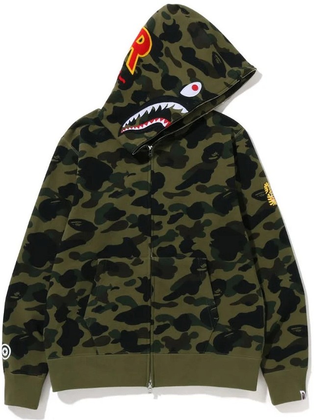 1st Camo 2nd Shark Full Zip Hoodie