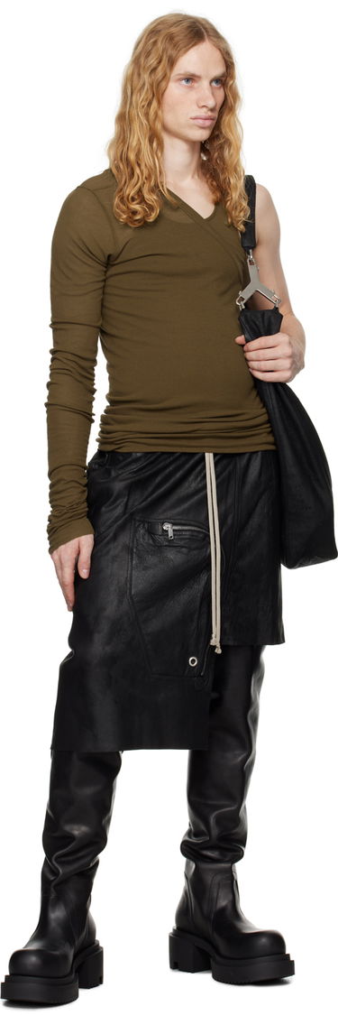 Sukňa Rick Owens Rick Owens Porterville Dracca Leather Skirt Čierna | RU02D6341 LBA, 3