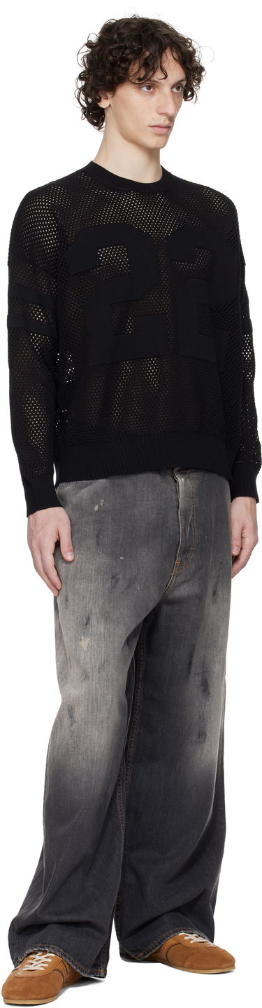 Sveter AMIRI AMIRI '22' Mesh Crewneck Sweater Čierna | AMKNCW1040, 3