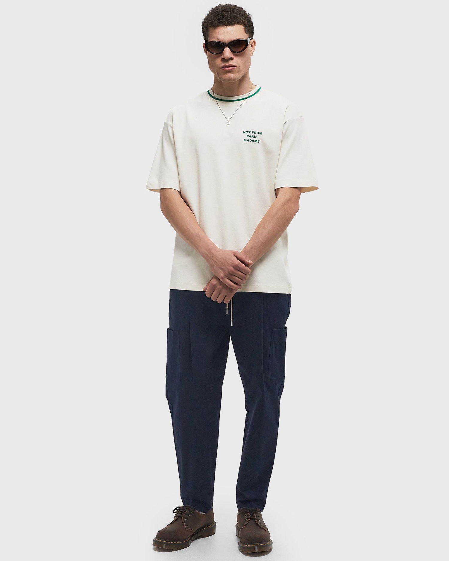 Cargo nohavice Drôle de Monsieur Drole de Monsieur Cropped Cargo Pants Navy | F-BP153-CO106-NY, 1