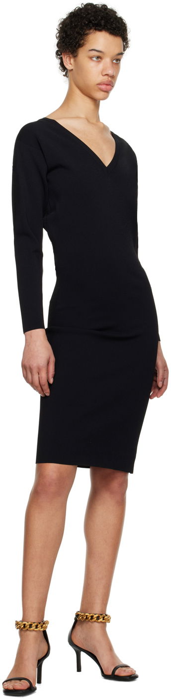 Šaty Stella McCartney Compact V-Neck Dress Čierna | 6K0426S2076, 3