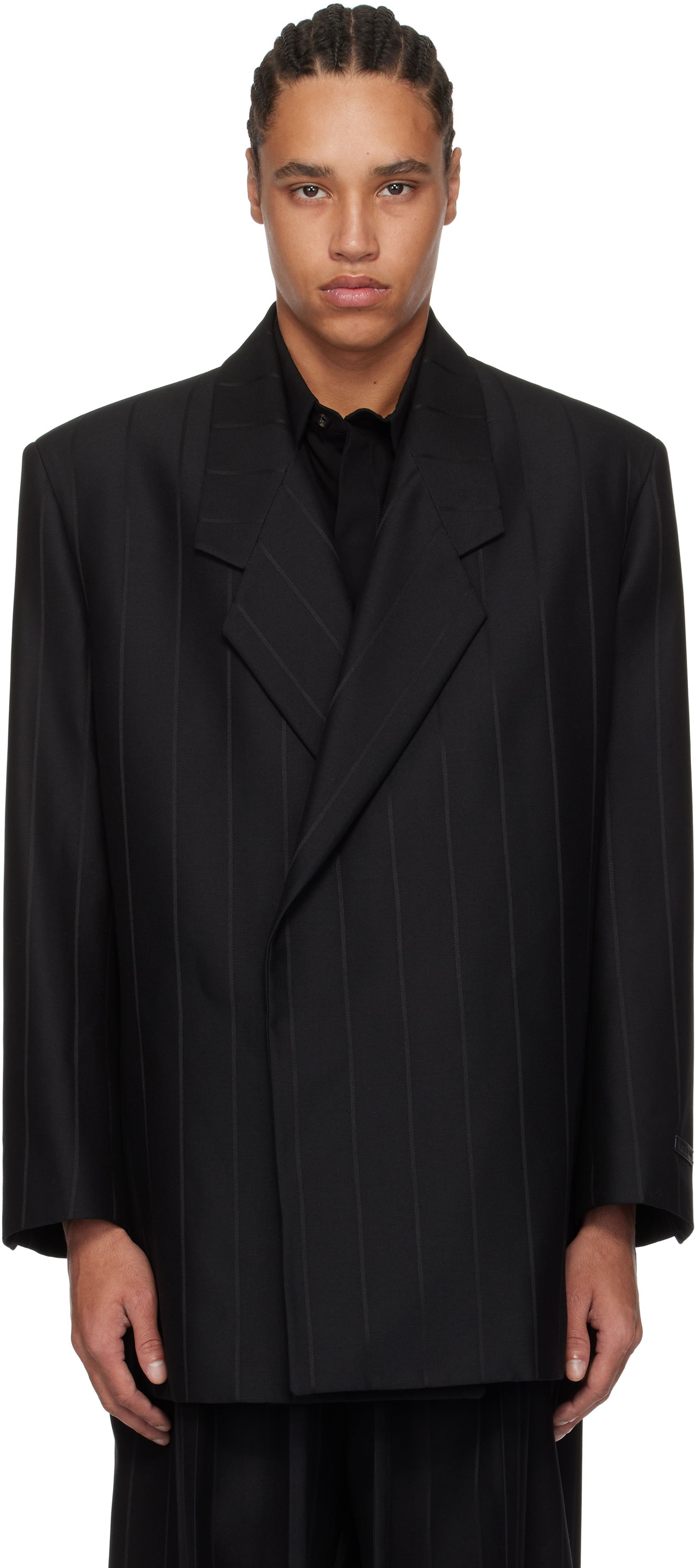 Kabáty Fear of God Fear of God Pinstripe Relaxed Blazer Čierna | FGE260-602TSWV, 0