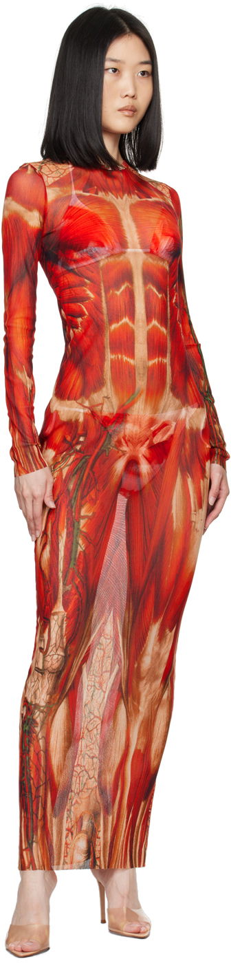 Šaty Jean Paul Gaultier Gaultier 'The Écorché' Maxi Dress Červená | 24/30-F-RO254-T554-301540, 3
