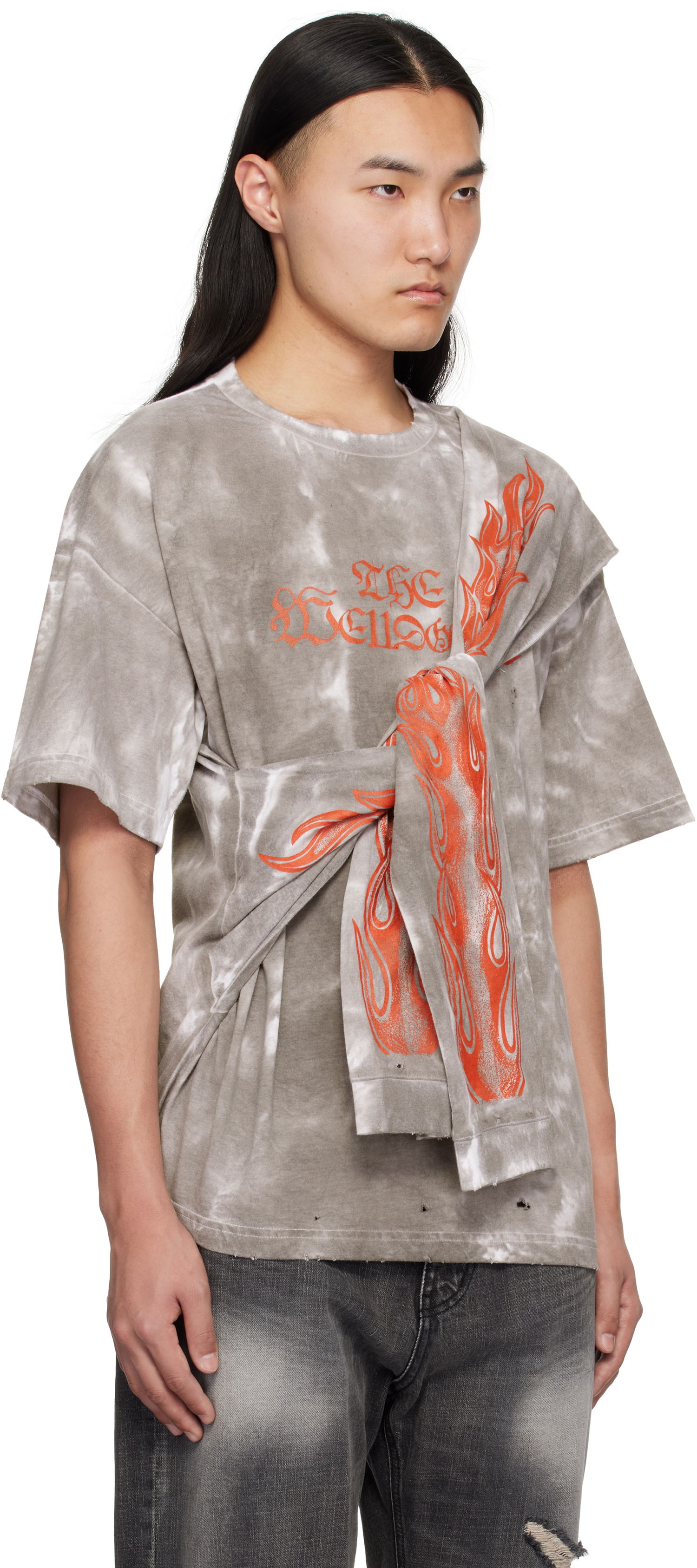 Tričko We11done We11done Muddy 4 Sleeves T-Shirt Šedá | WD-TT0-25-732-U-BK, 1