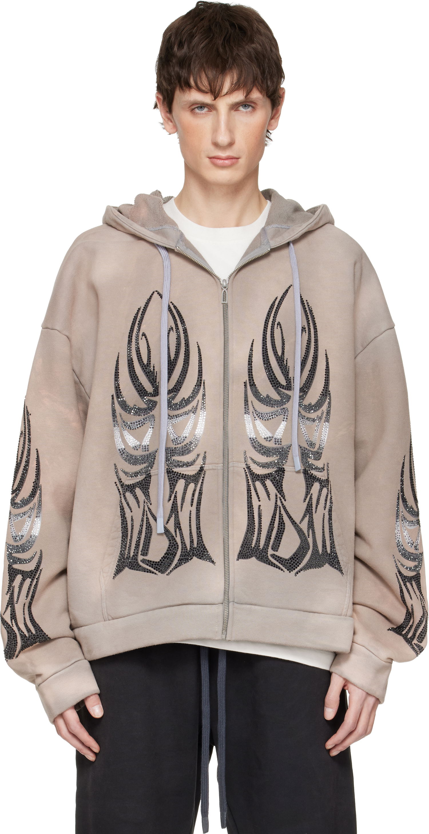 Mikina Who Decides War Who Decides War Winged Zip Up Hoodie Béžová | 1110650021FW25, 0