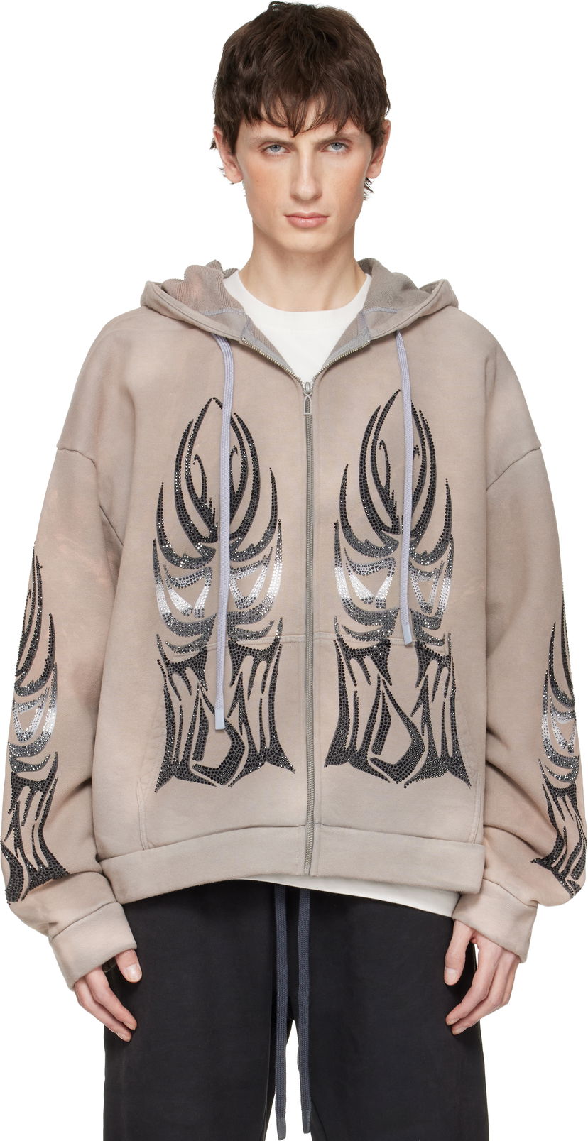 Mikina Who Decides War Who Decides War Winged Zip Up Hoodie Béžová | 1110650021FW25