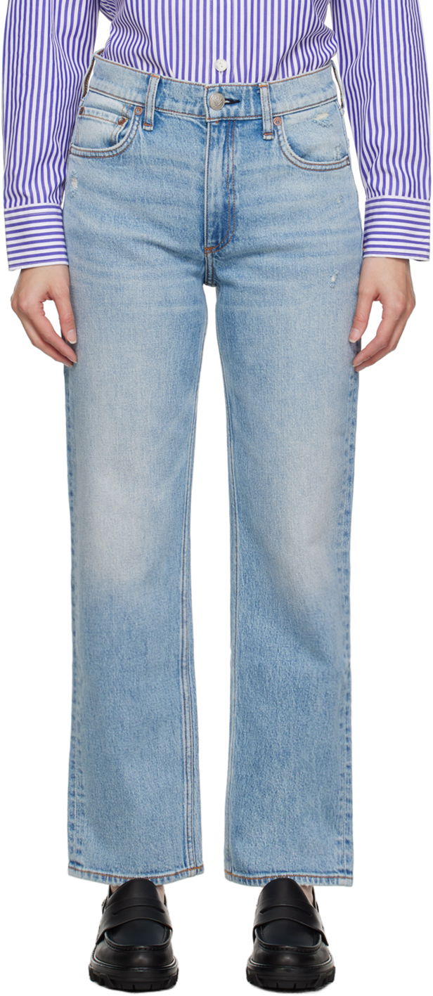 Džínsy rag & bone Rag & Bone Harlow Straight Leg Jeans Modrá | WDD23S2934B7LO, 0