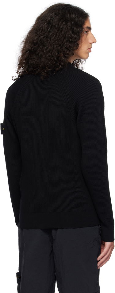 Sveter Stone Island Full Rib RWS Wool Zip-Up Jacket Čierna | 8115519C2, 2