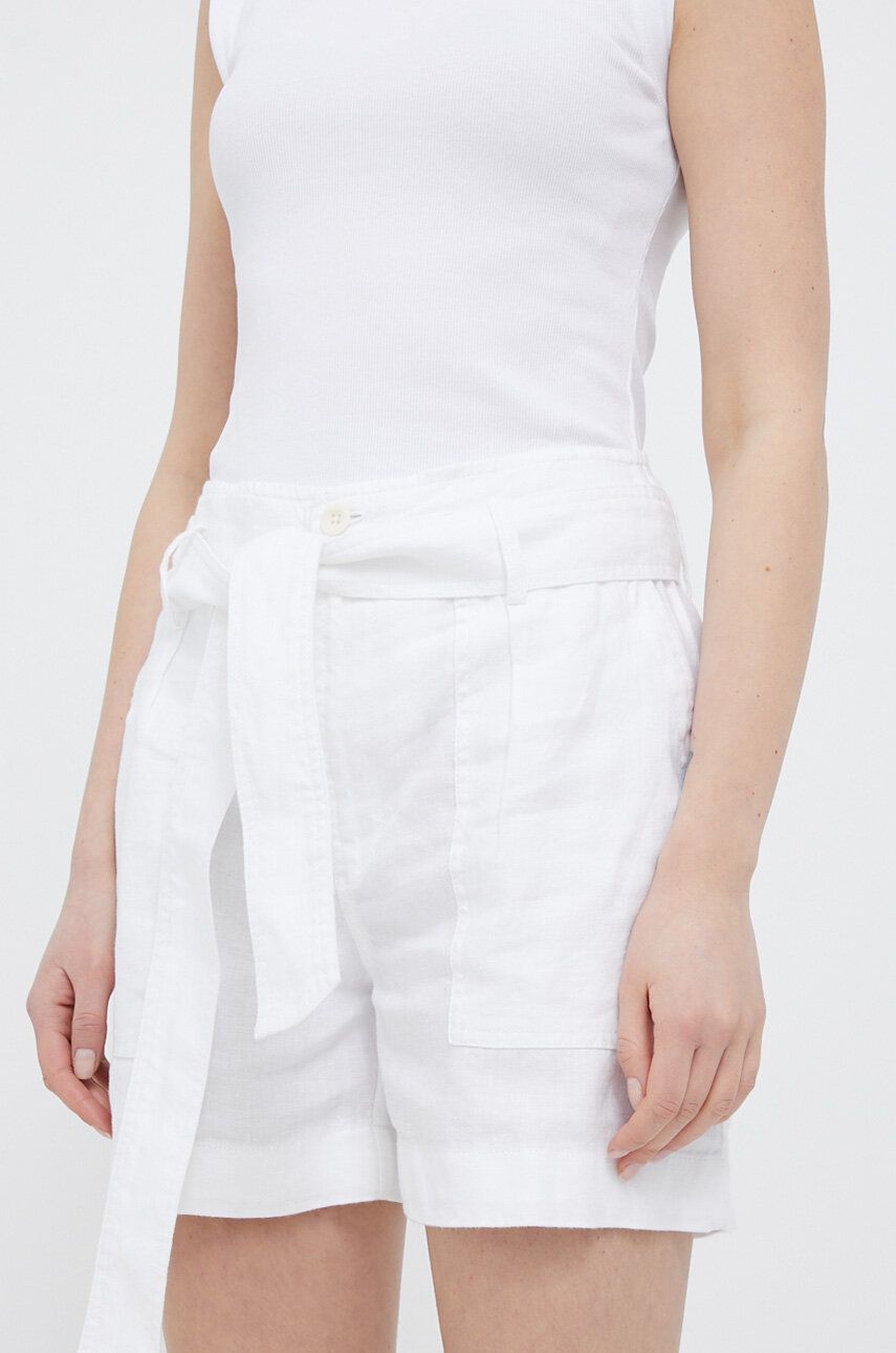 Šortky Polo by Ralph Lauren Regular Fit High Waist Linen Shorts Biela | 200862093, 0