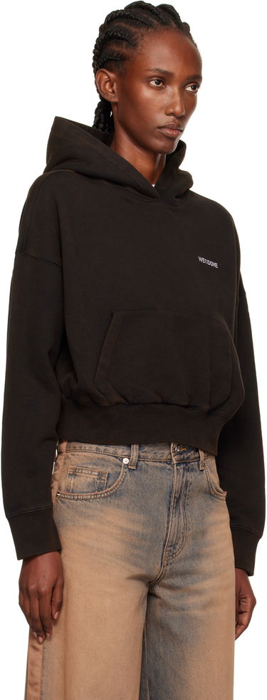 Mikina We11done We11done Cropped Logo Hoodie Čierna | WD-TH2-25-830-W-BK, 1