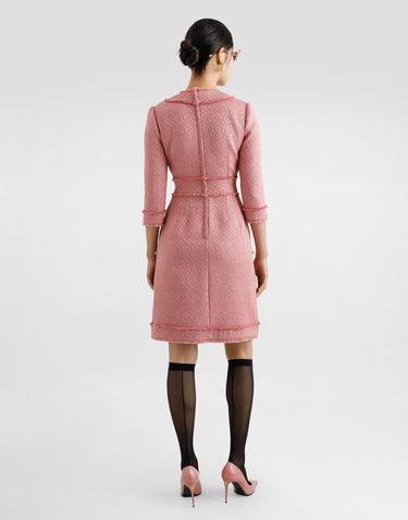 Šaty Dolce & Gabbana Dolce & Gabbana Raschel Tweed A-Line Shirt Dress Ružová | F6ARXTHUMUAF0473, 2