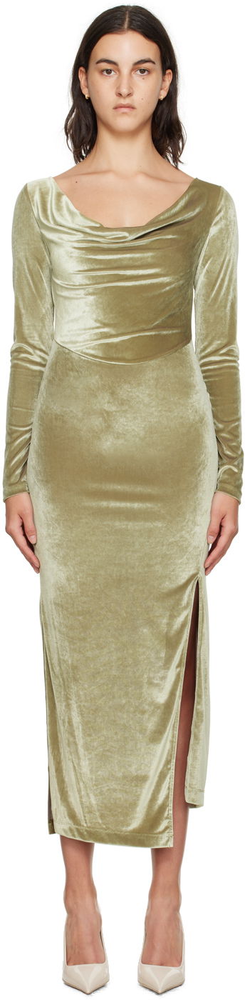 Šaty Helmut Lang Helmut Lang Asymmetrical Maxi Dress Zelené | N07HW601, 0