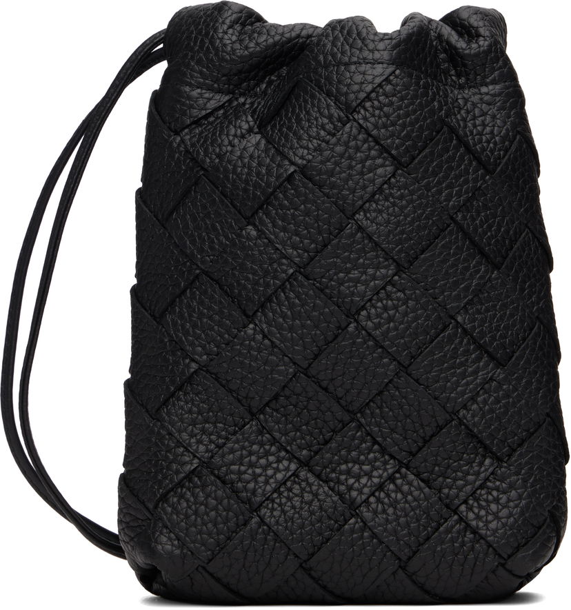 Peňaženka Bottega Veneta Bottega Veneta Vertical Woven Leather Pouch Čierna | 838786V5I538803