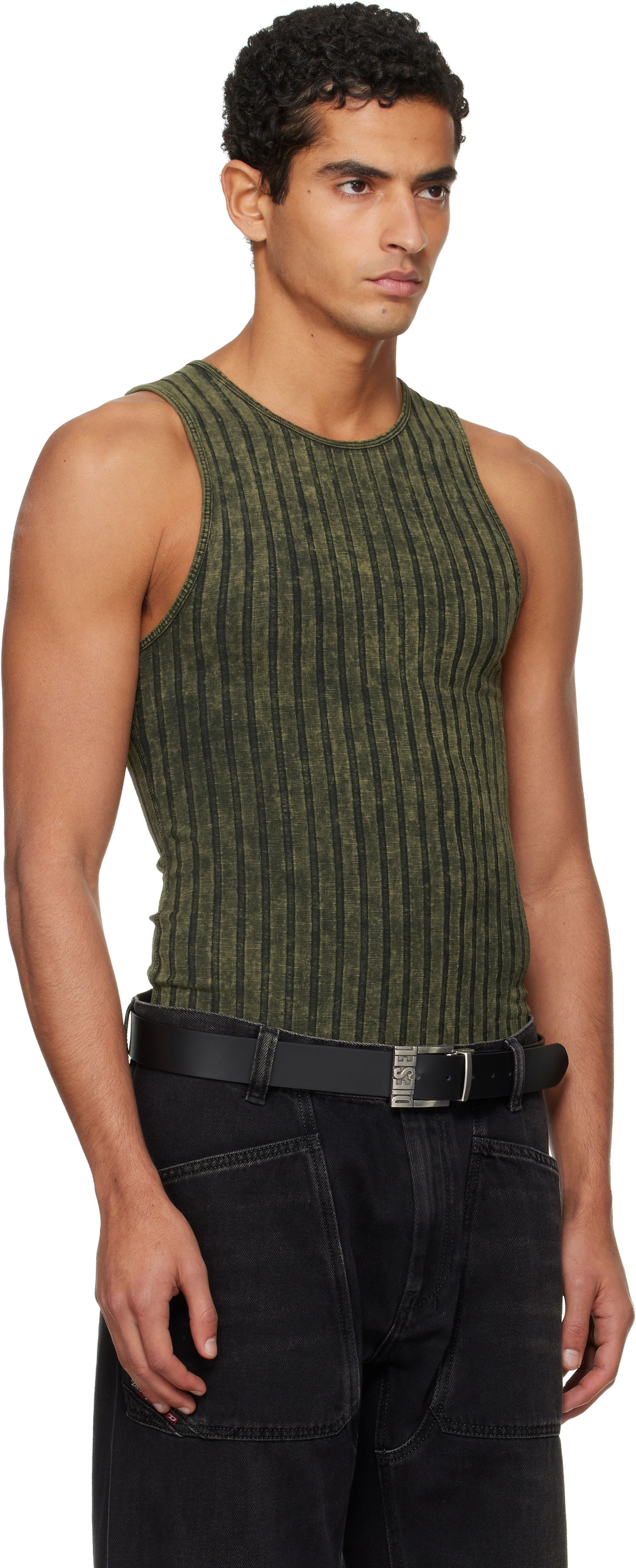 Tielko Diesel Ribbed Distressed Tank Top Zelené | A21574-0DCCB-5EU, 1
