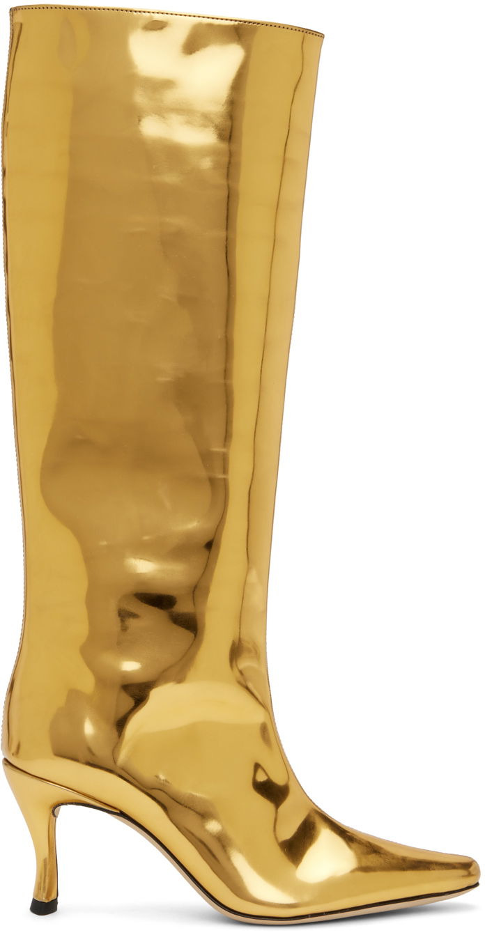 Šaty BY FAR BY FAR Stevie 42 Knee-High Boots Metalická | 22FWSVIGDLAC, 0
