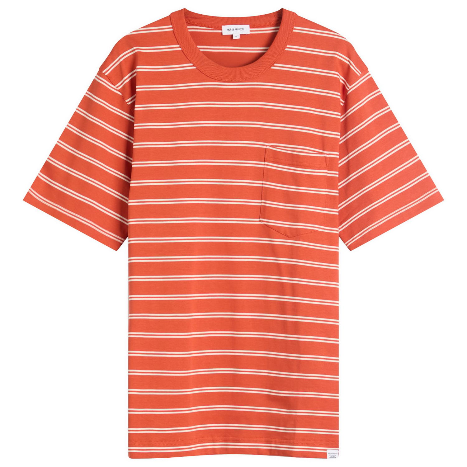 Tričko NORSE PROJECTS Holger Sailor Stripe Pocket Tee, Size L Oranžová | N01-0669-4016, 0