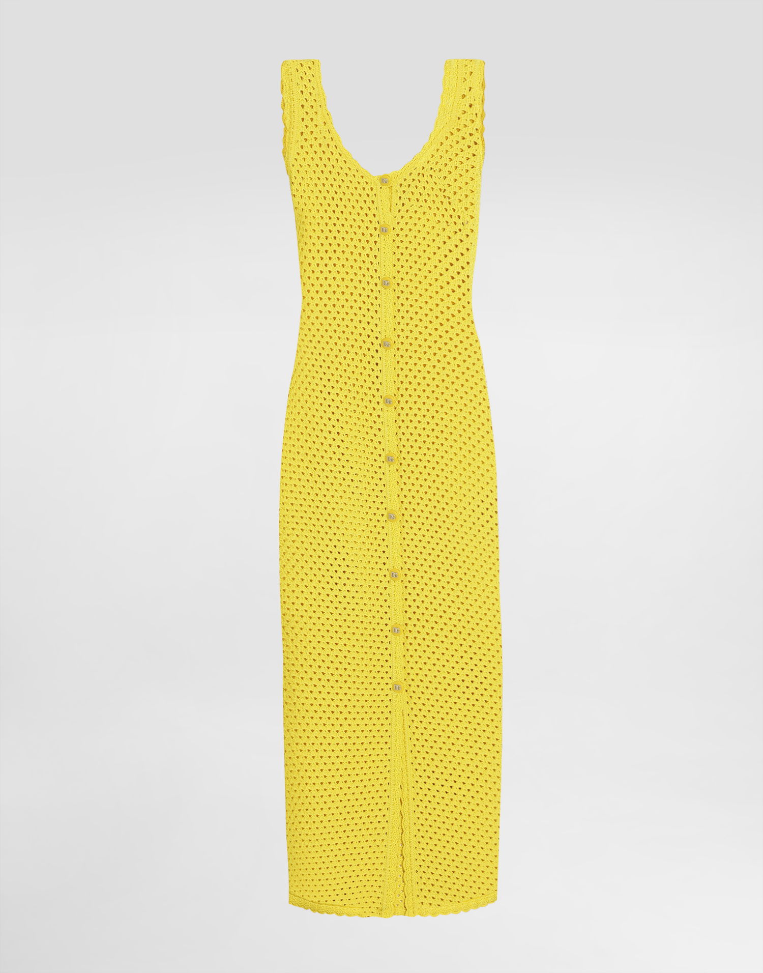 Šaty Dolce & Gabbana Dolce & Gabbana Crochet Knit Maxi Dress Žltá | FXS37TJFMLTA3852, 0