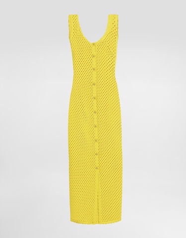 Šaty Dolce & Gabbana Dolce & Gabbana Crochet Knit Maxi Dress Žltá | FXS37TJFMLTA3852, 0