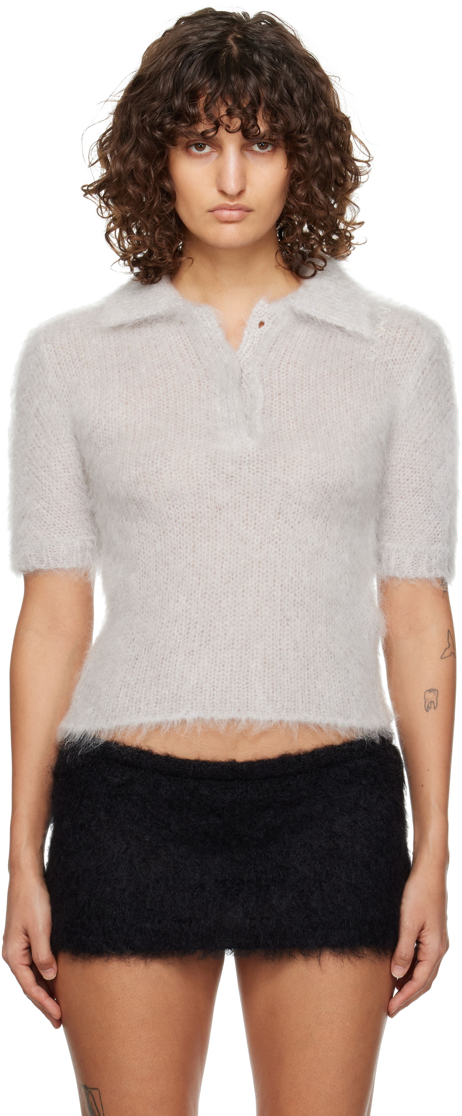 Polo tričko Marni Fuzzy Polo Šedá | POMD0039E0 UFU172, 0