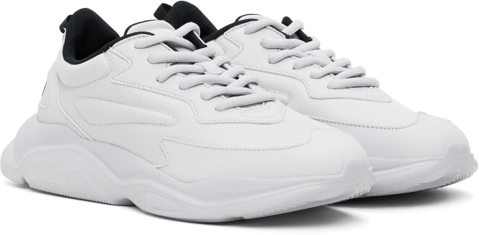 Hugo Gray Faux-Leather Sneakers