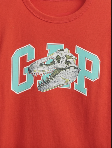 Tričko GAP Classic Logo Dinosaur Skull T-Shirt Červená | 781868-00, 1