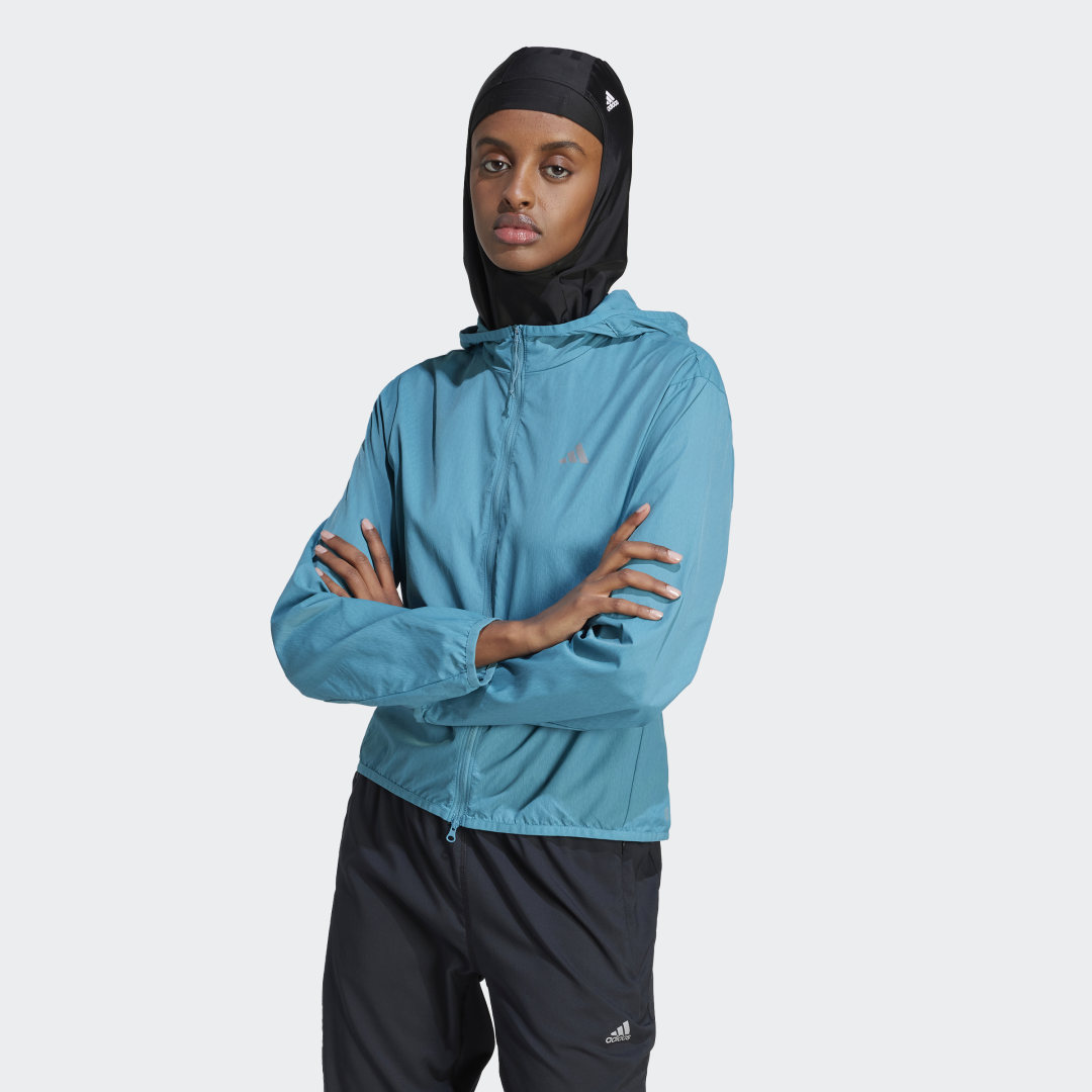 Vetrovka adidas Originals Run It Windbreaker Tyrkysová | IL8604, 0