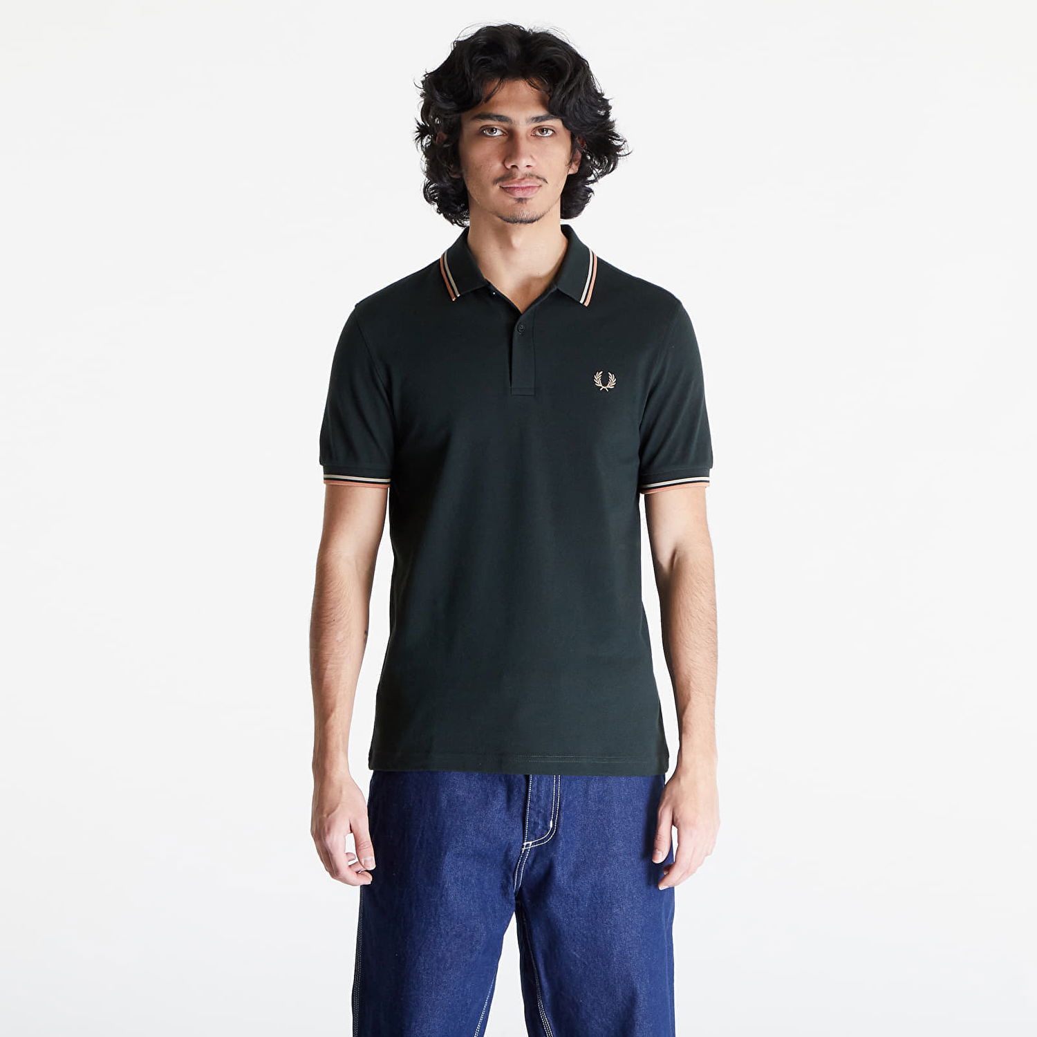 Polo tričko Fred Perry Twin Tipped Polo Tee Zelené | M3600 U94, 0
