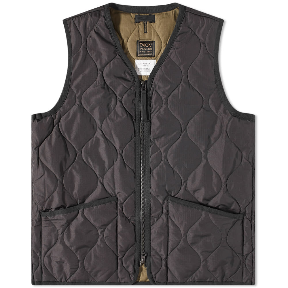 Vesta TAION Military Zip V-Neck Down Vest Čierna | TAION-001ZML-1-BLK, 0