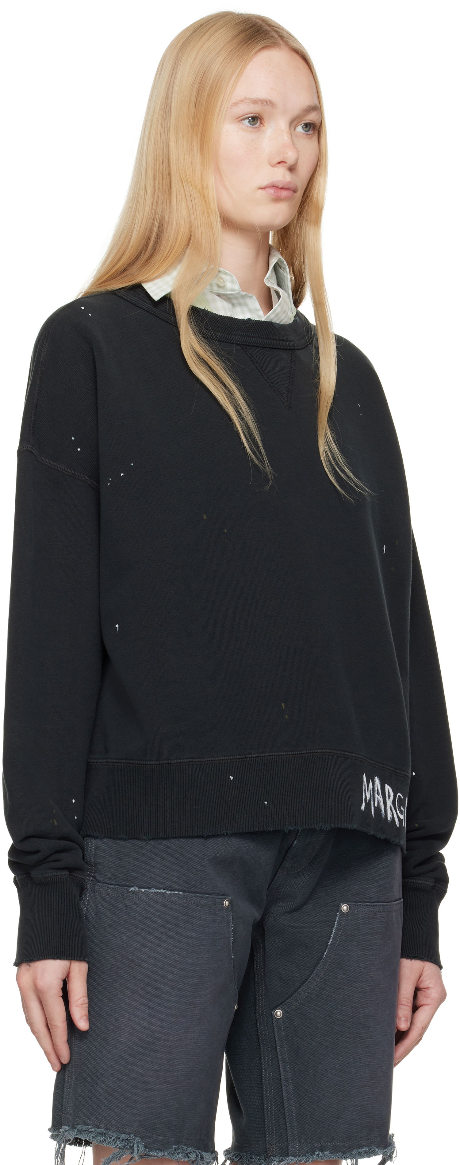 Sveter Maison Margiela Maison Margiela Graffiti Logo Sweatshirt Čierna | S50GU0237 M25019, 1
