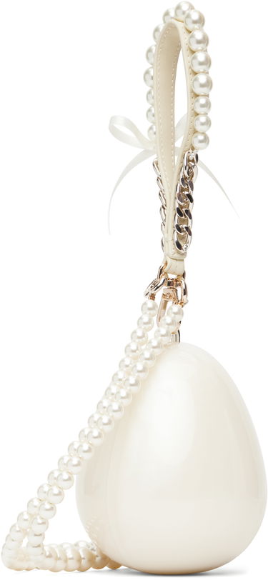 Kabelka Simone Rocha Simone Rocha Pearl & Chain Strap Pearl Egg Bag Biela | BAG110ECBOW 0773, 2