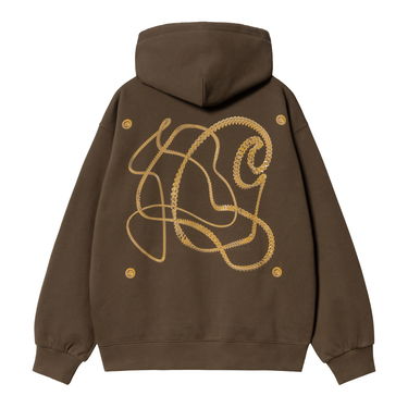 Mikina Carhartt WIP Hooded Charm Link Sweatshirt Hnedá | I034423_9, 1