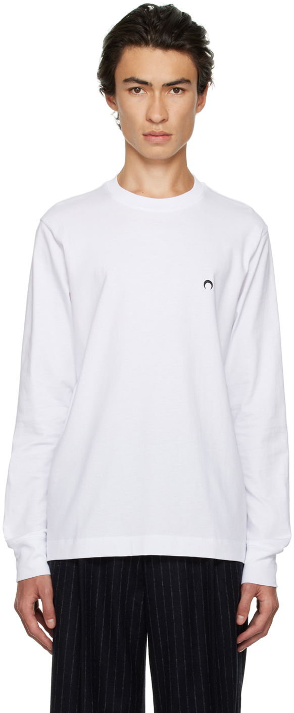 Tričko Marine Serre Graphic Long Sleeve T-Shirt Biela | T281SS23M, 0