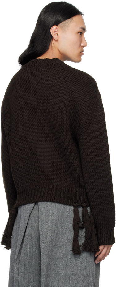 Sveter HED MAYNER Hed Mayner Knit Crewneck Sweater with Tassels Hnedá | HMMB75099A-HB619, 2
