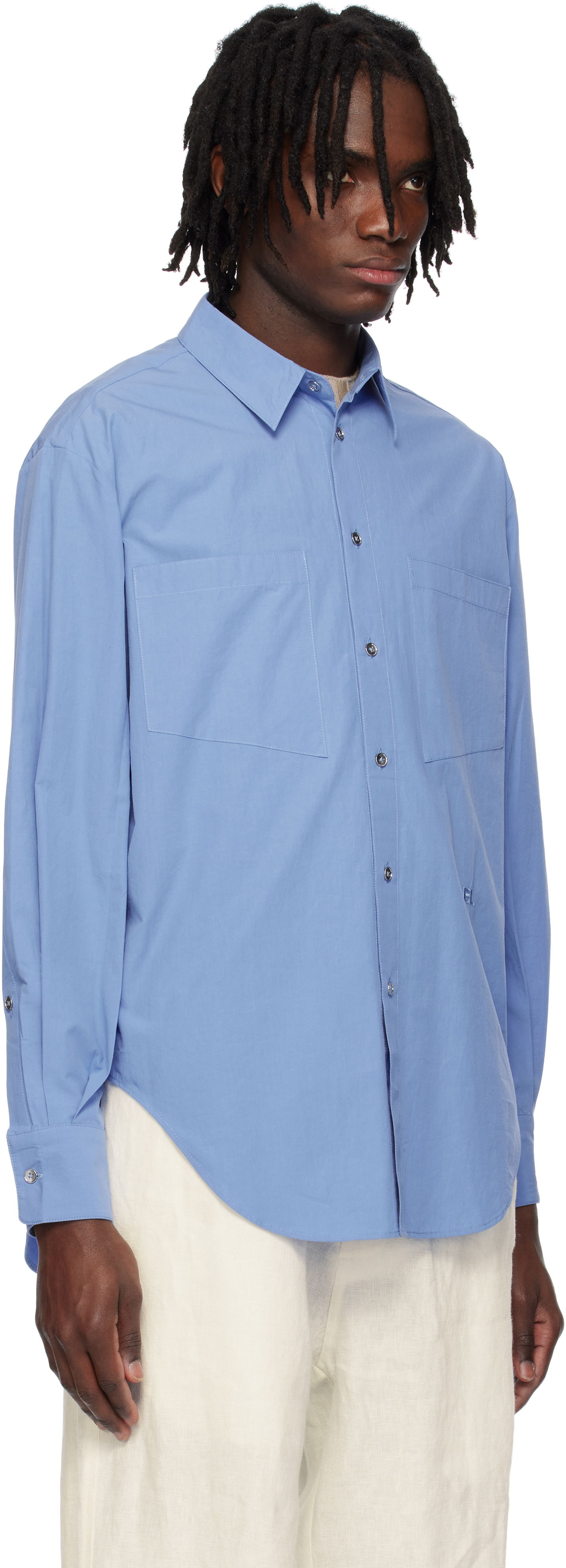 Košeľa Eckhaus Latta Eckhaus Latta Notebook Shirt Modrá | 1216-EL-PS25-FB - FRENCH BLUE, 1