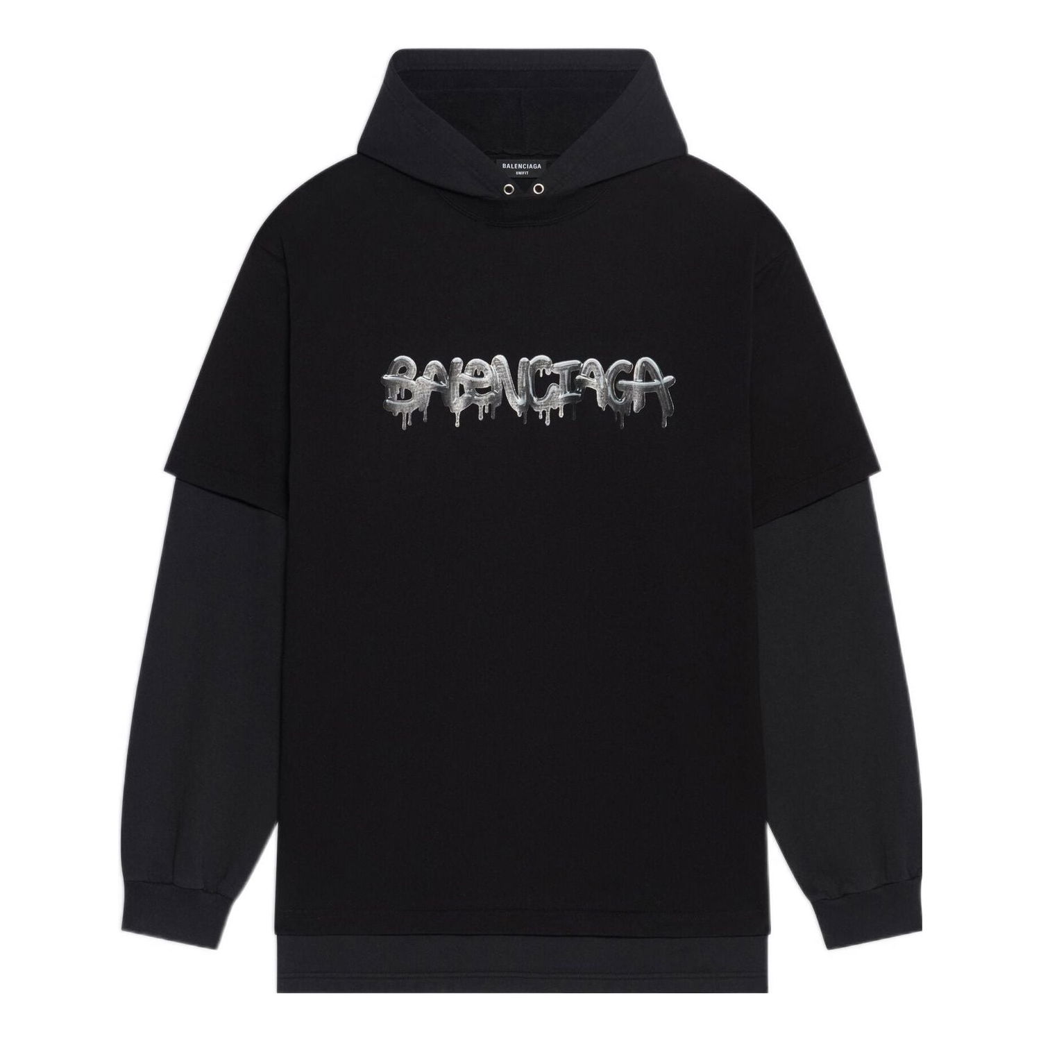 Mikina Balenciaga Slime Double Long Sleeve Hooded T-Shirt Čierna | 681029TLVF11069, 0