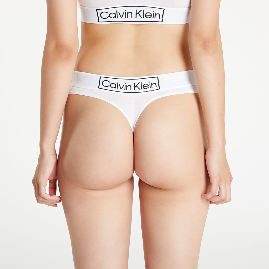 Nohavičky CALVIN KLEIN Thong Reimagined Heritage Biela | QF6774E 100, 1