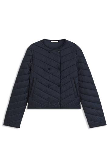 Prešívaná bunda BOSS Water-Repellent Double-Breasted Quilted Jacket Navy | 50543249, 0