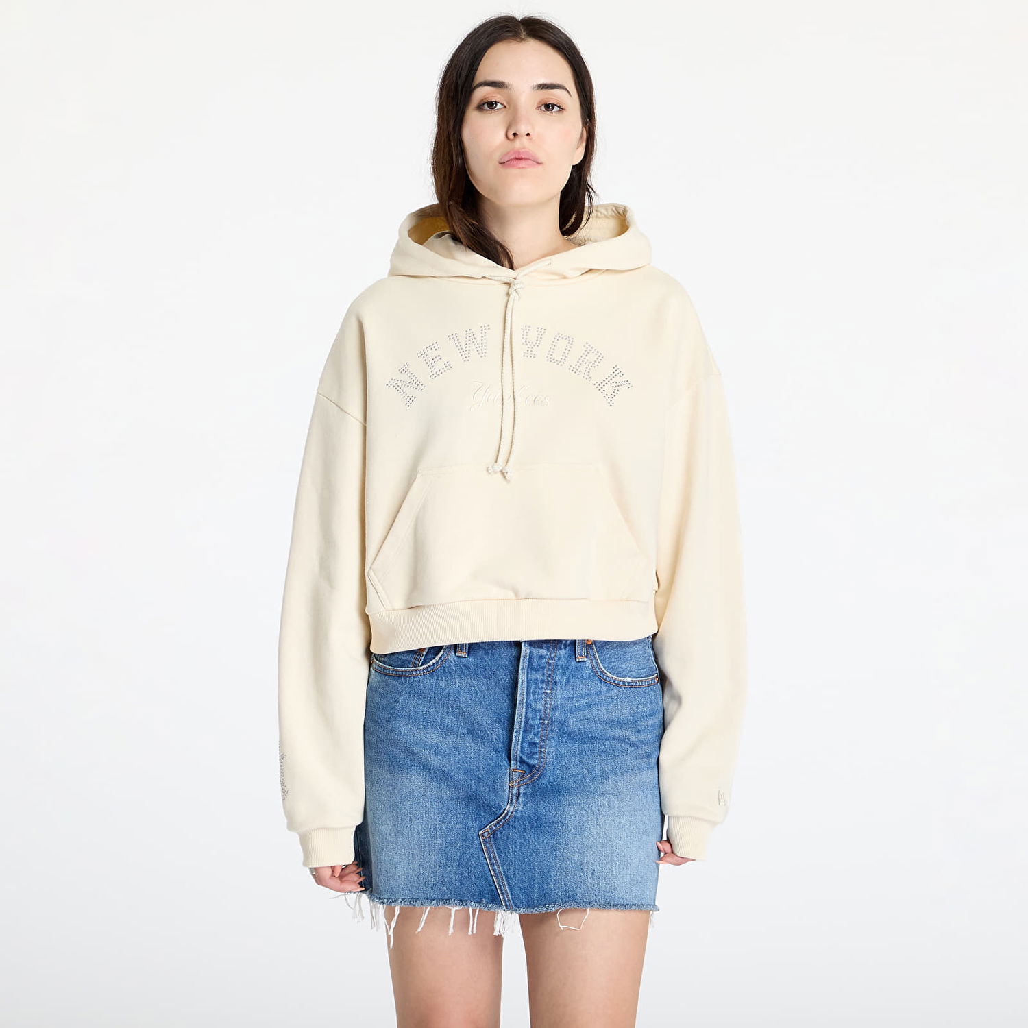 Mikina New Era MLB Diamante Hoodie New York Yankees Light Cream Béžová | 60564950, 0