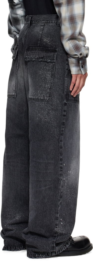 Džínsy We11done Carpenter Wide-Leg Distressed Paint Splatter Jeans Čierna | WD-DP2-25-340-M-BK, 2