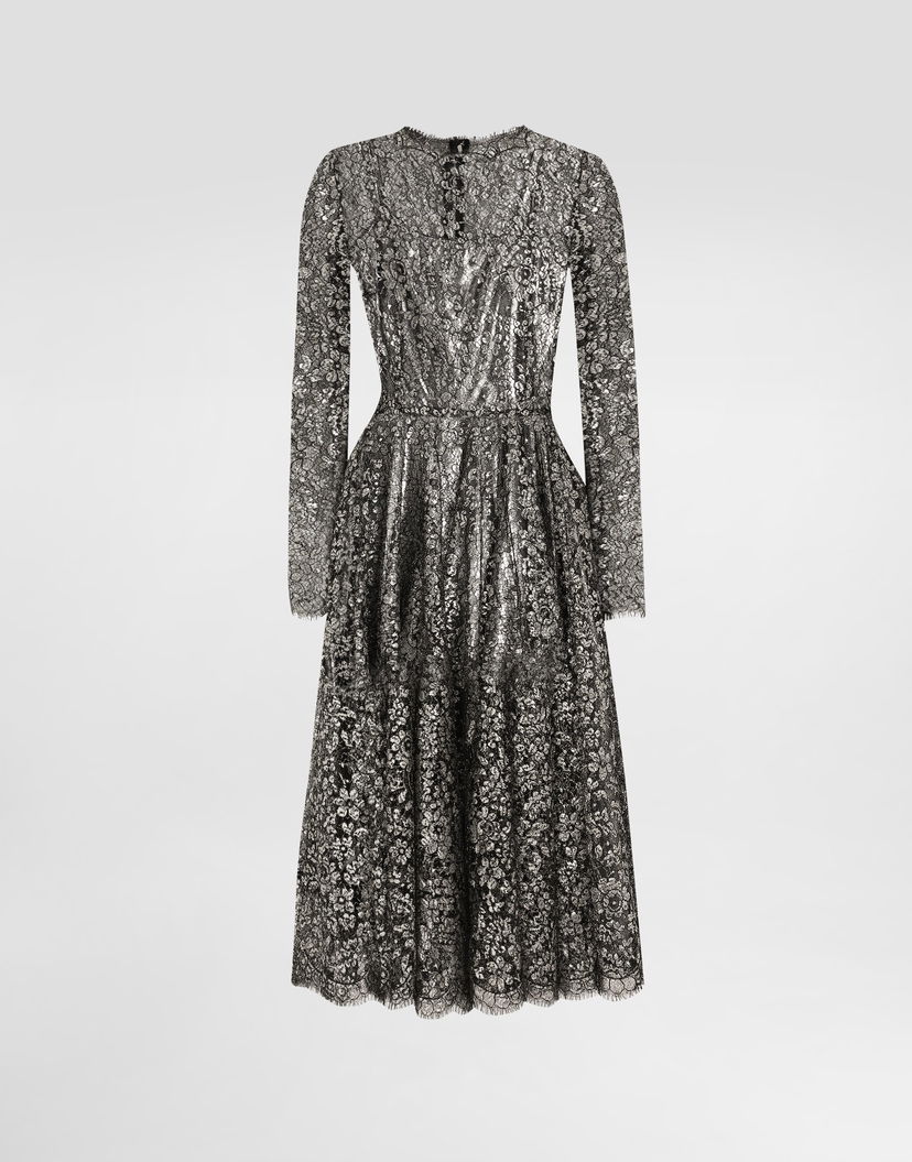 Šaty Dolce & Gabbana Lamé Lace Dress Collection Metalická | F6TJOTILMCFS0998