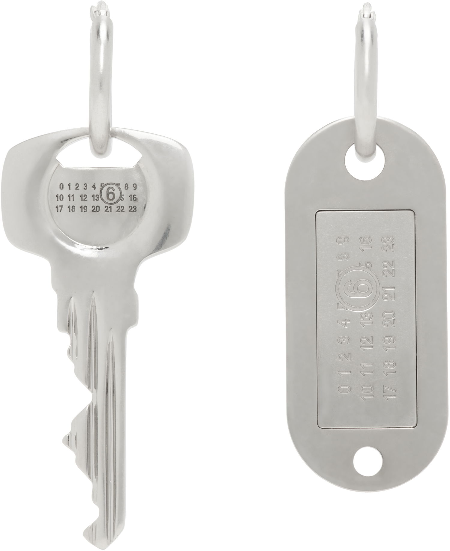 Kľúčenka Maison Margiela MM6 Maison Margiela Key and Number Tag Earrings Metalická | SM6VG0090 P7210, 0