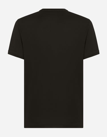 Tričko Dolce & Gabbana Cotton T-shirt With Dg Milano Logo Embroidery Čierna | G8PE3ZG7J5YN0000, 1