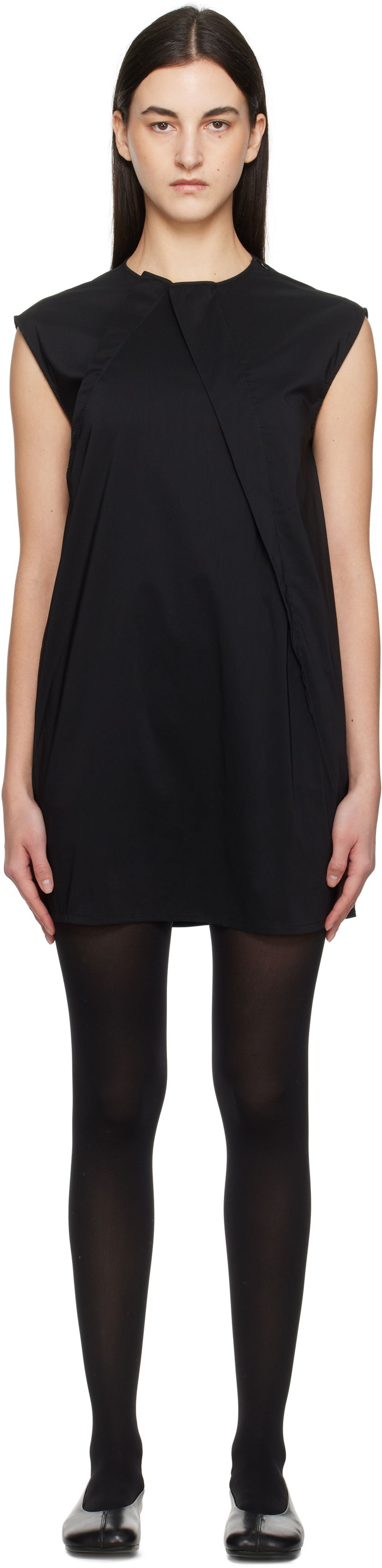 Šaty Maison Margiela MM6 Maison Margiela Shirting Darting Mini Dress Čierna | S52DA0066 M35043
