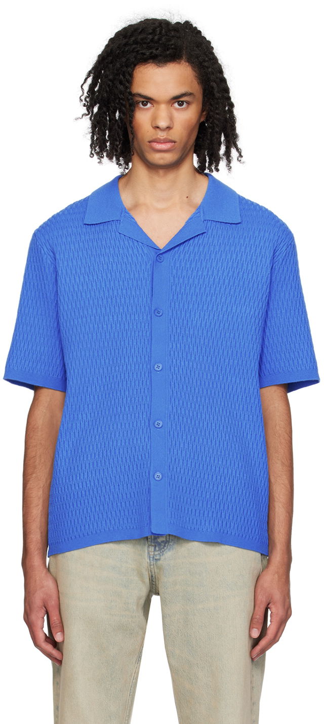 Košeľa Samsoe Samsoe Samsøe Samsøe Sagabin Knitted Polo Shirt Modrá | M24100013, 0