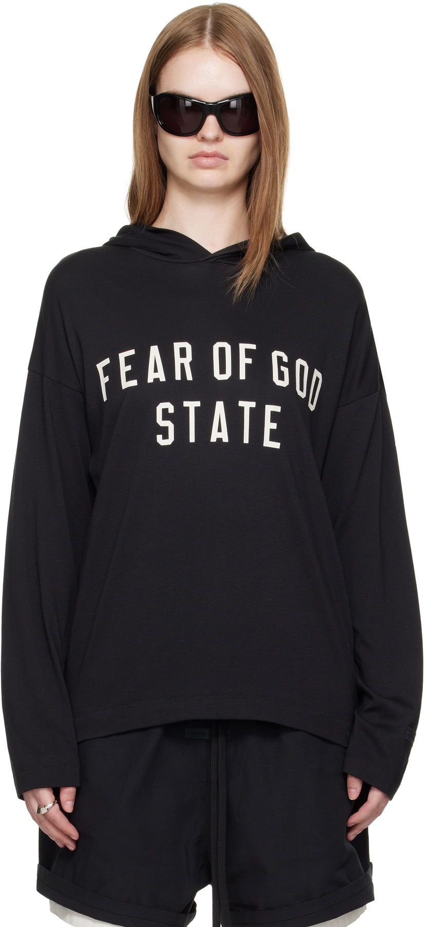 Mikina Fear of God Fear of God ESSENTIALS Long Sleeve Hoodie Čierna | 125SP257170FW